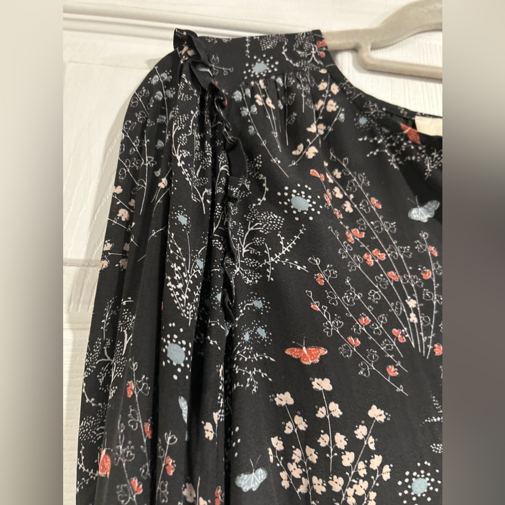 Loft Womens Size Medium Long Sleeve Dress Trapeze Flare Multicolored Lining - Picture 4 of 5